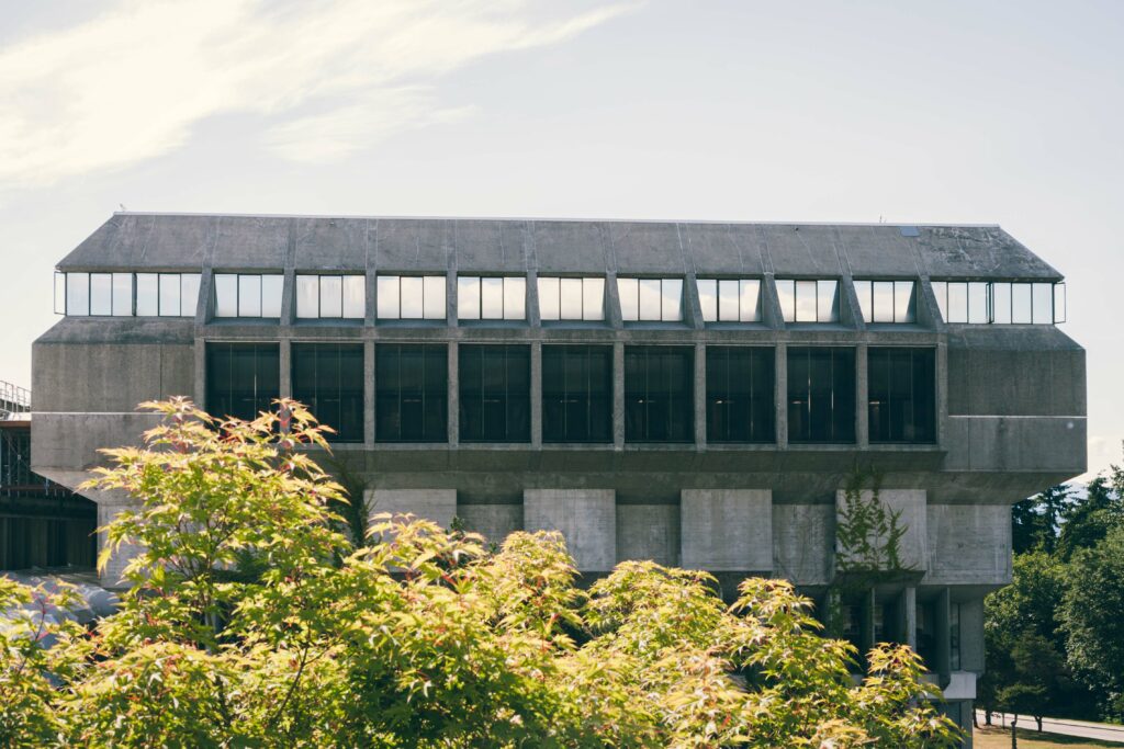 detail of Simon Fraser University architecture 
